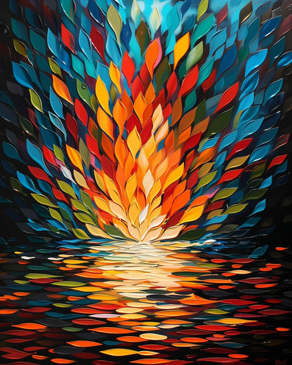 Vibrant Flames Reflection - Meditation - Judy Paint