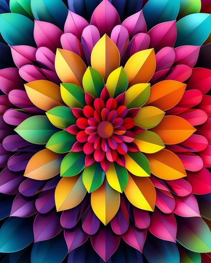 Vibrant Floral Burst - Mandalas - Judy Paint