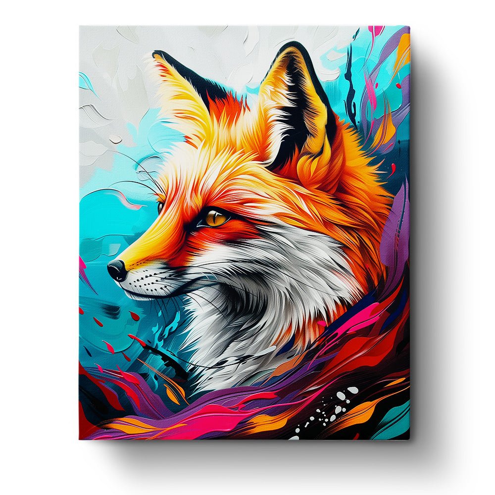 Vibrant Fox Portrait - Abstract Animals - Judy Paint