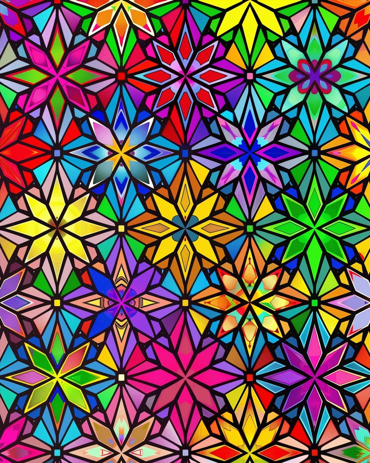 Vibrant Kaleidoscope - Mandalas - Judy Paint