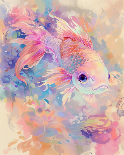 Vibrant Koi Serenity - Abstract Animals - Judy Paint
