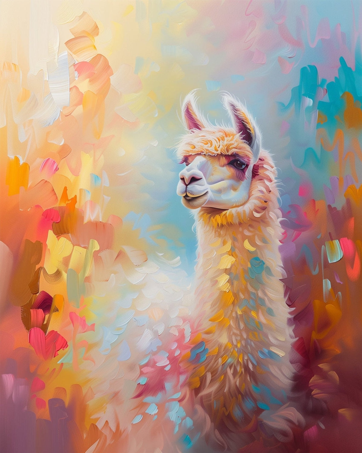 Vibrant Llama - Abstract Animals - Judy Paint