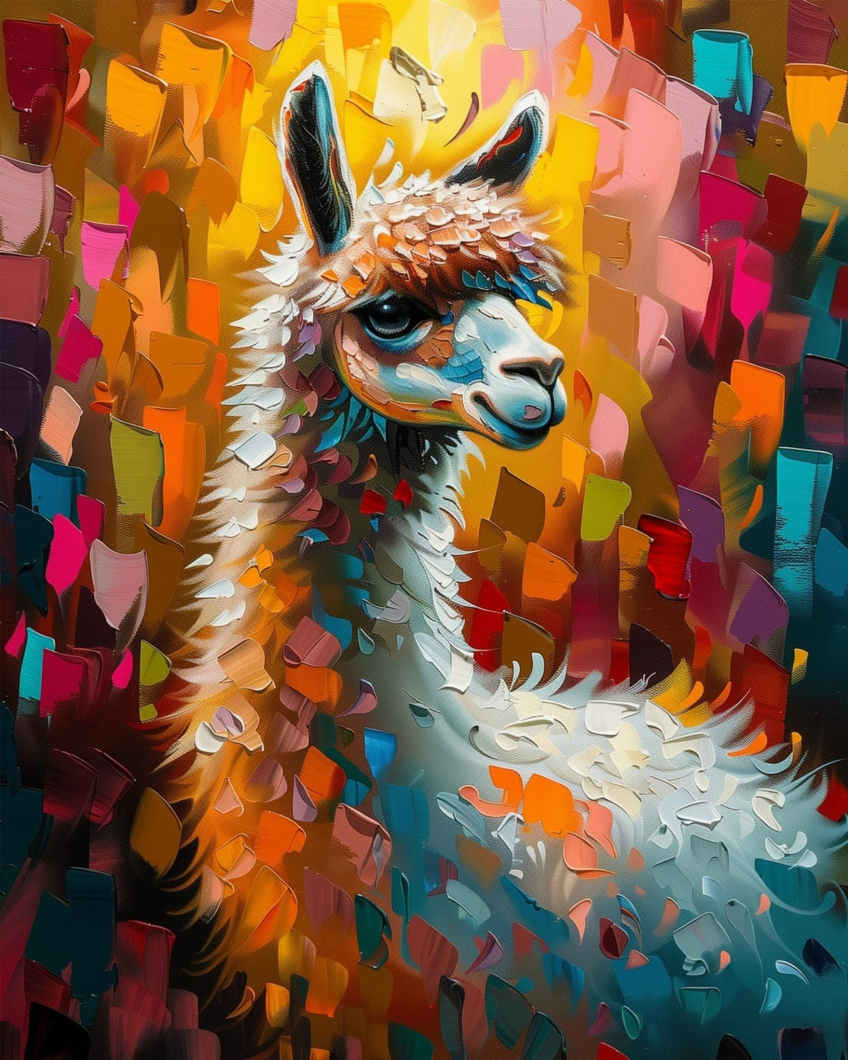 Vibrant Llama - Abstract Animals - Judy Paint