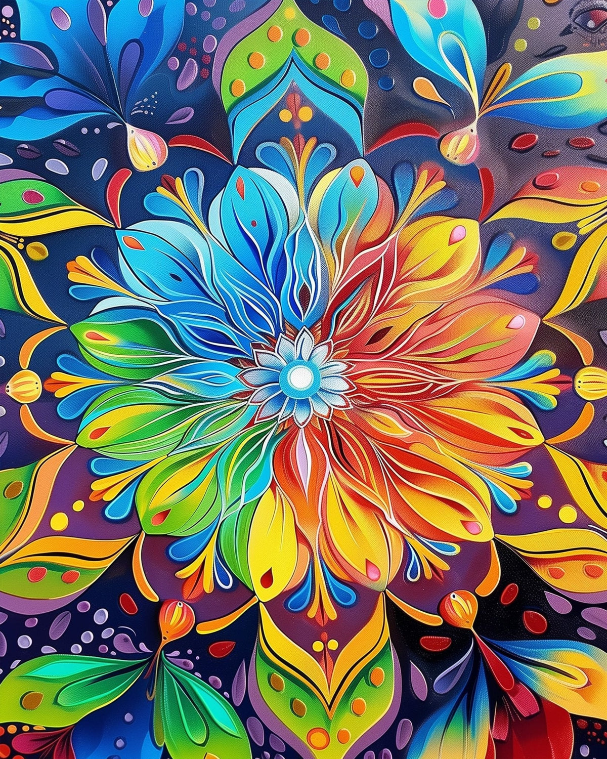 Vibrant Mandala Bloom - Meditation - Judy Paint