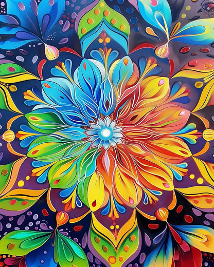 Vibrant Mandala Bloom - Meditation - Judy Paint