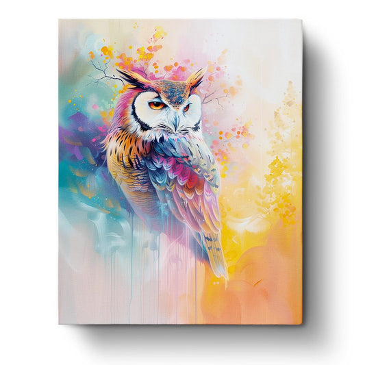 Vibrant Owl - Abstract Animals - Judy Paint