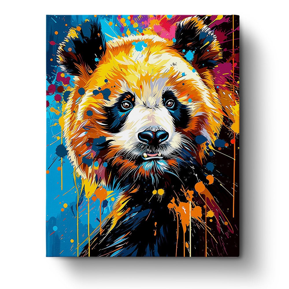 Vibrant Panda Portrait - Abstract Animals - Judy Paint