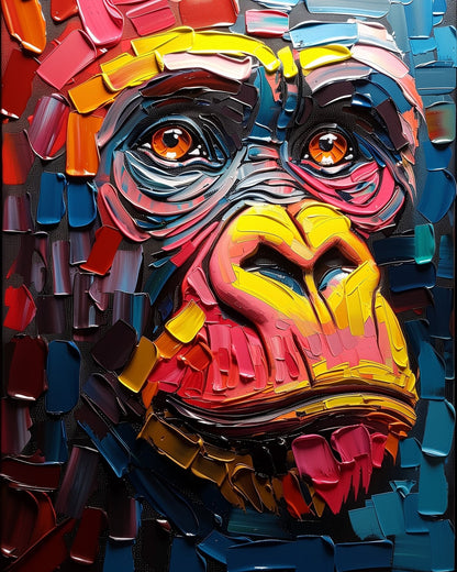 Vibrant Primate - Abstract Animals - Judy Paint