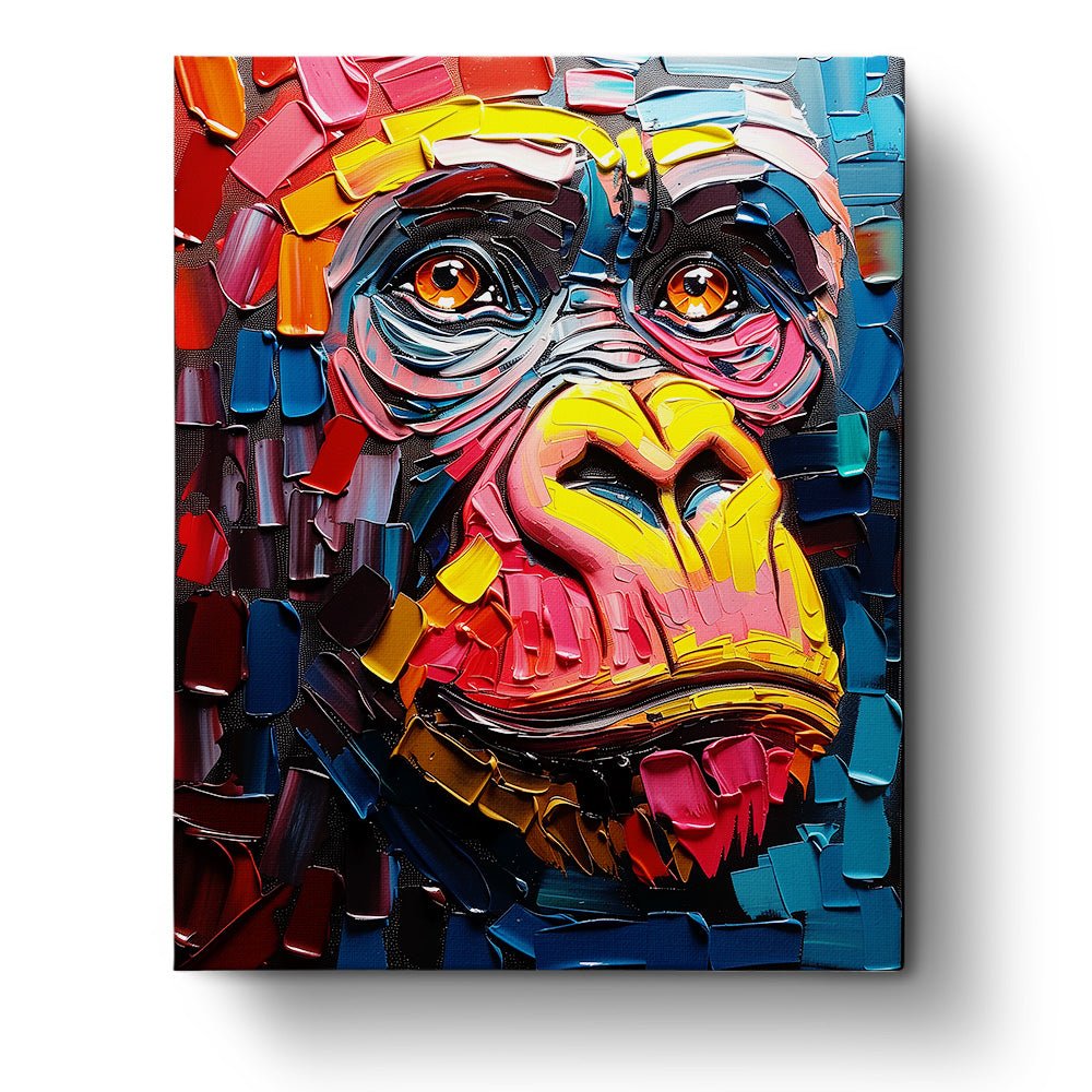 Vibrant Primate - Abstract Animals - Judy Paint