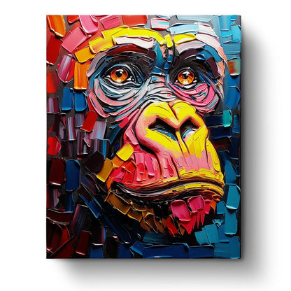 Vibrant Primate - Abstract Animals - Judy Paint