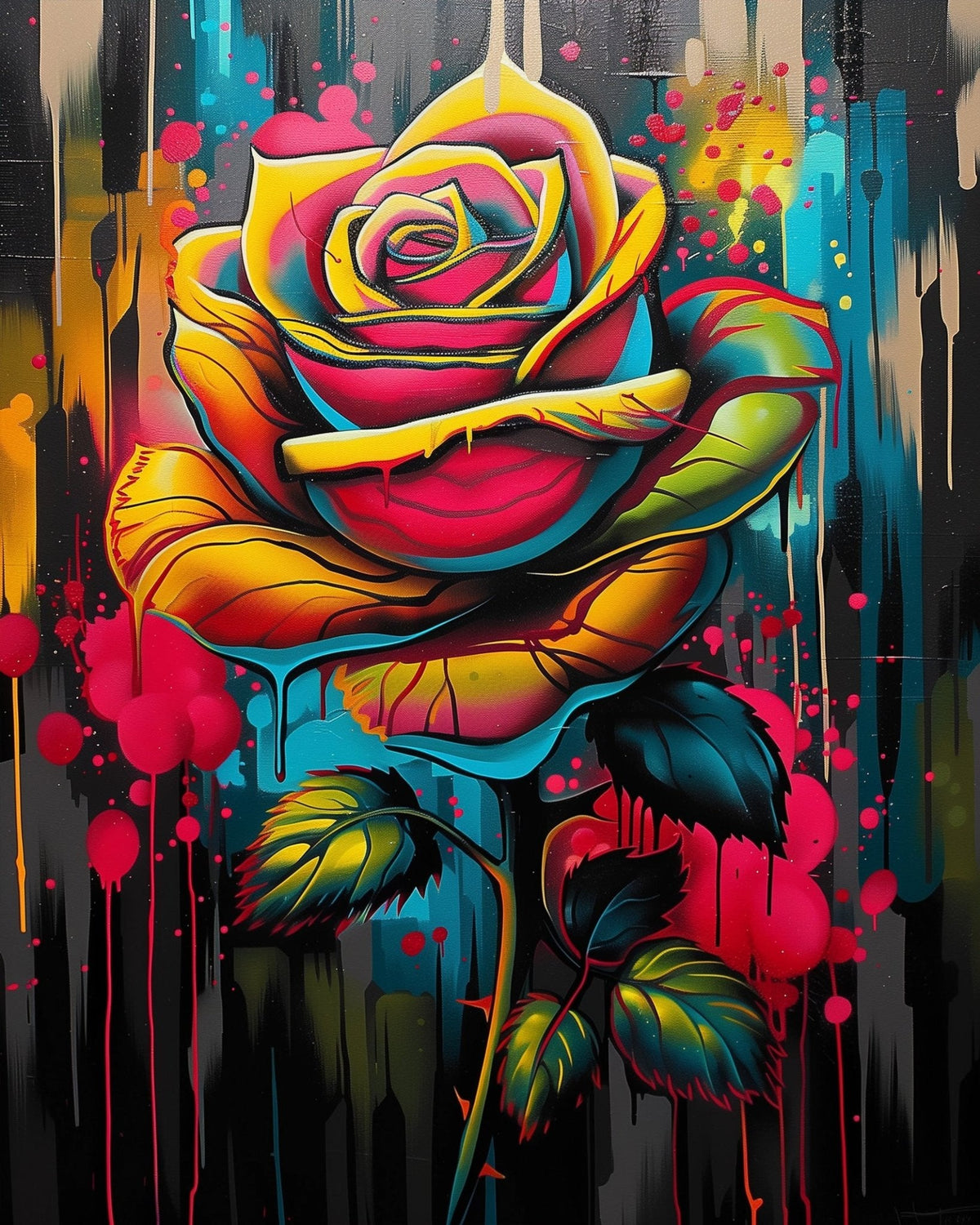 Vibrant Rose Bloom - Meditation - Judy Paint
