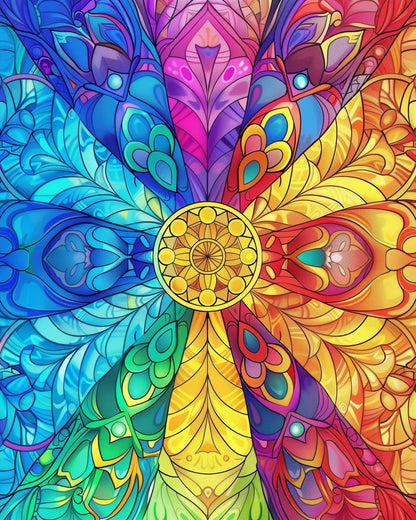 Vibrant Spectrum Mandala - Mandalas - Judy Paint