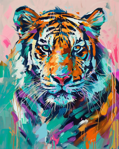 Vibrant Tiger - Abstract Animals - Judy Paint