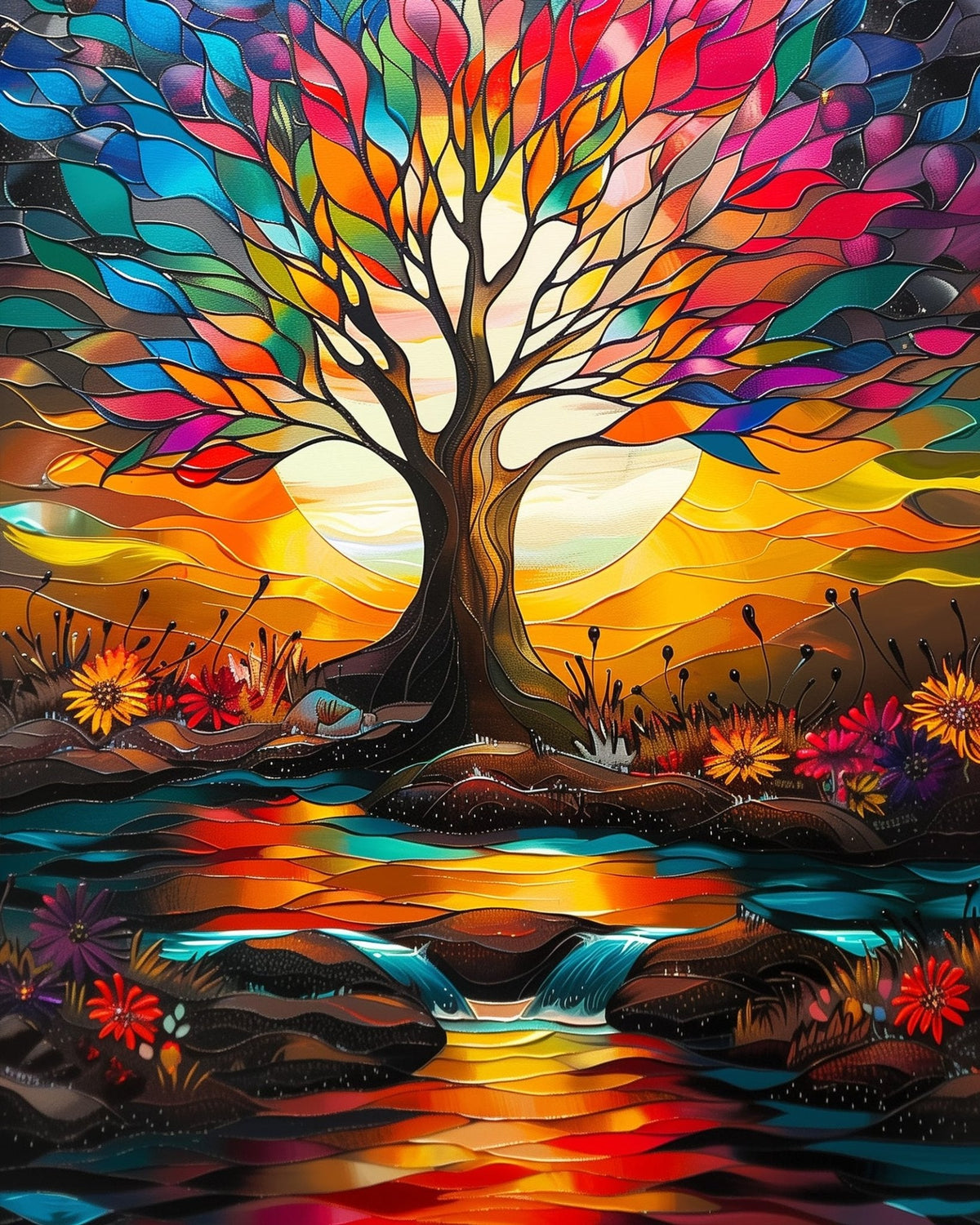 Vibrant Tree of Life - Meditation - Judy Paint