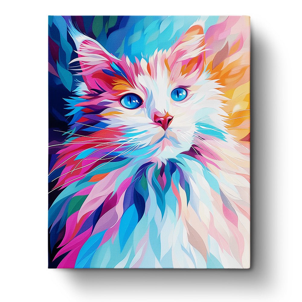 Vibrant Whiskers Cat - Abstract Animals - Judy Paint