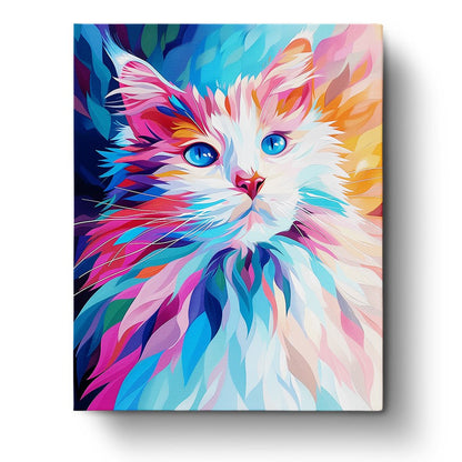 Vibrant Whiskers Cat - Abstract Animals - Judy Paint