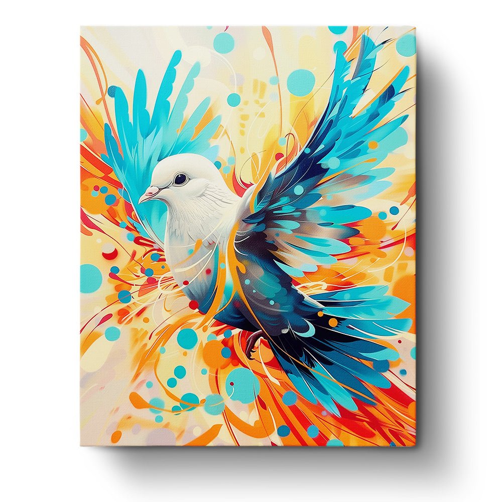Vibrant Winged Dove - Abstract Animals - Judy Paint