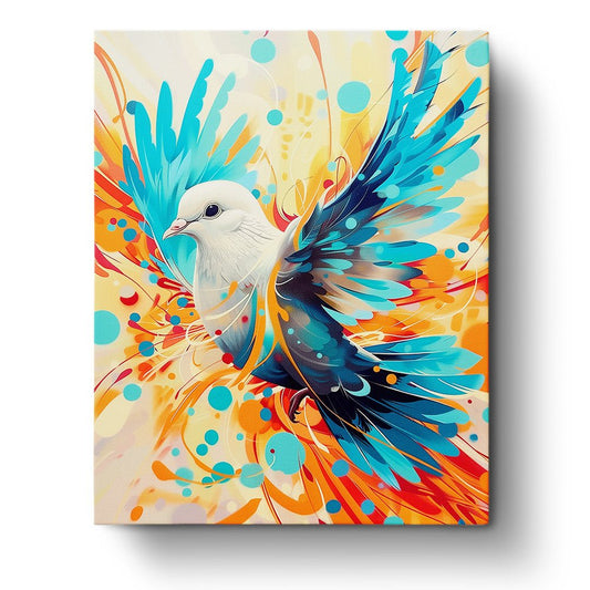 Vibrant Winged Dove - Abstract Animals - Judy Paint