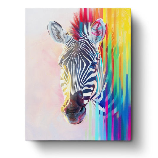 Vibrant Zebra Portrait - Abstract Animals - Judy Paint