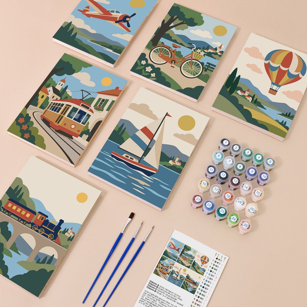 Everything in the Vintage Journeys mini painting kit
