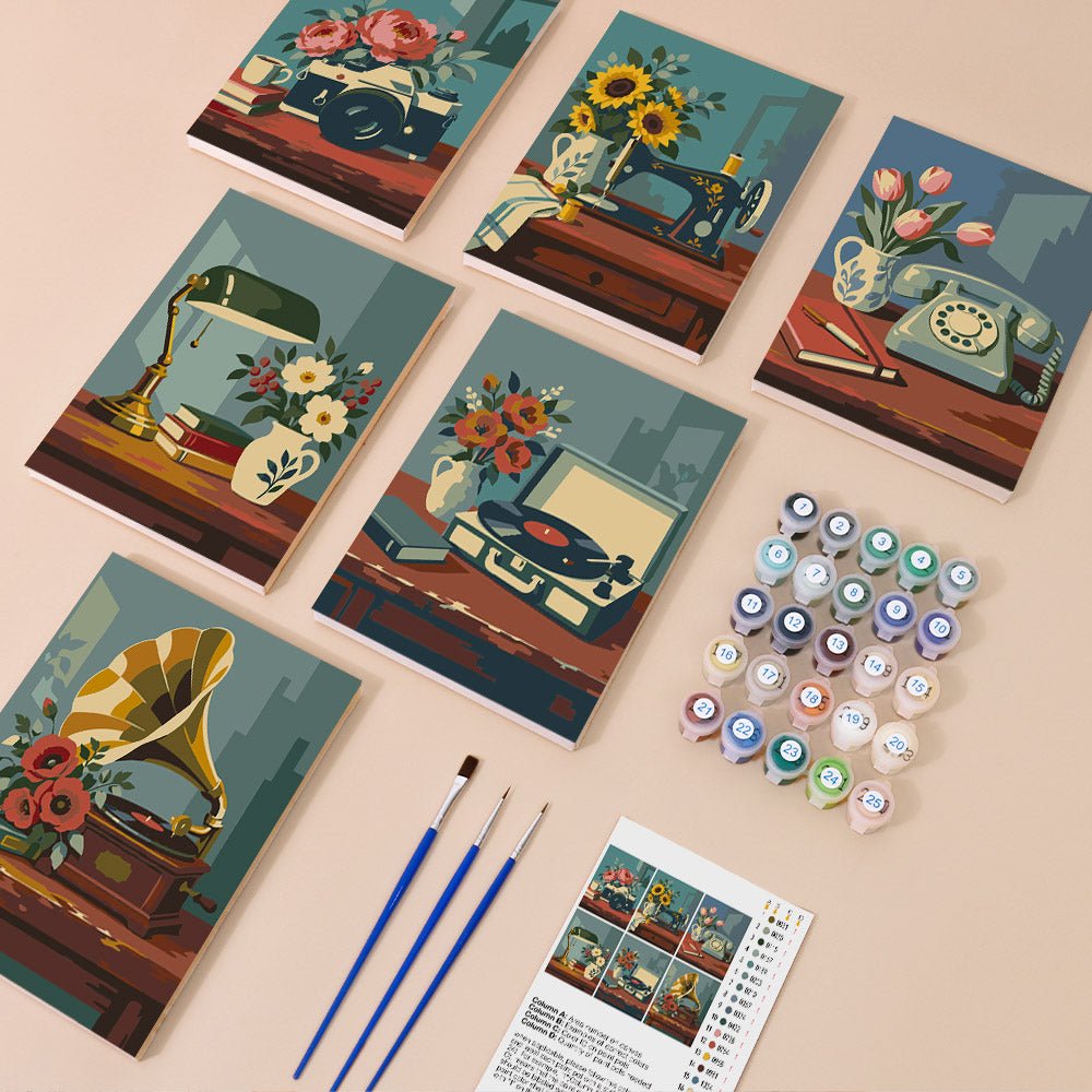 Everything in the Vintage Keepsakes mini painting kit