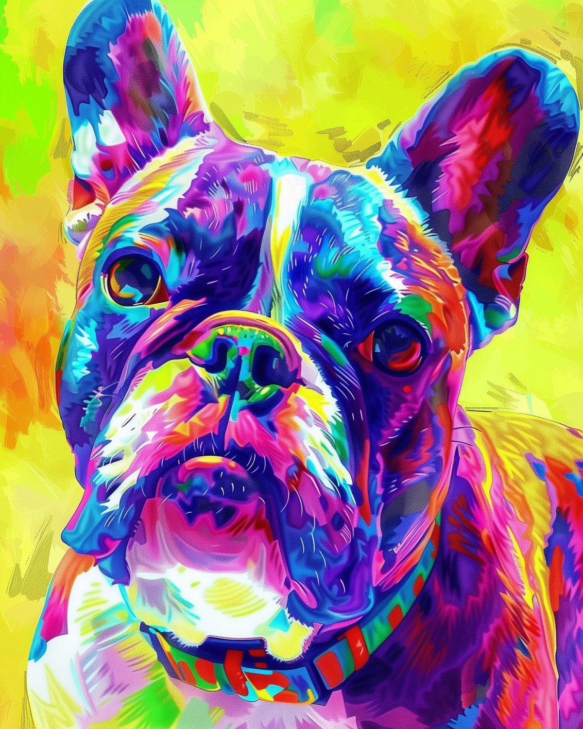 Vivid French Bulldog - Abstract Animals - Judy Paint