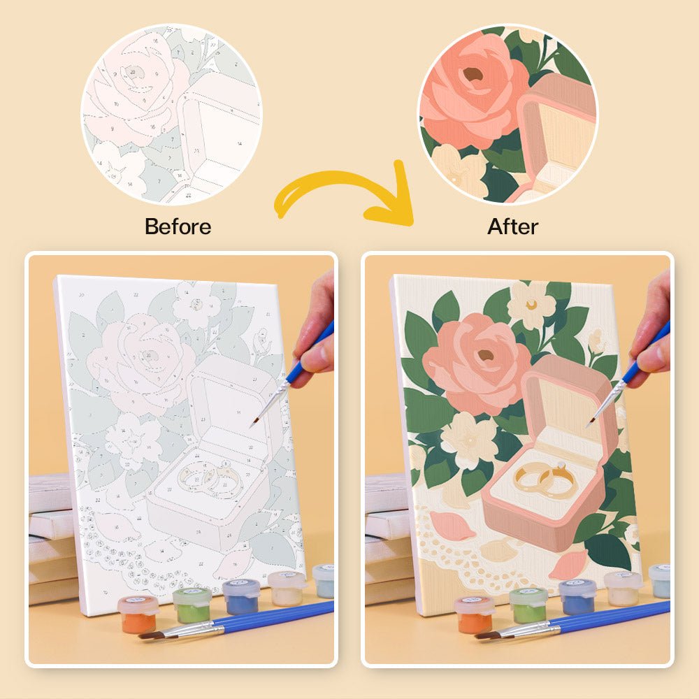 Before and after painting by numbers