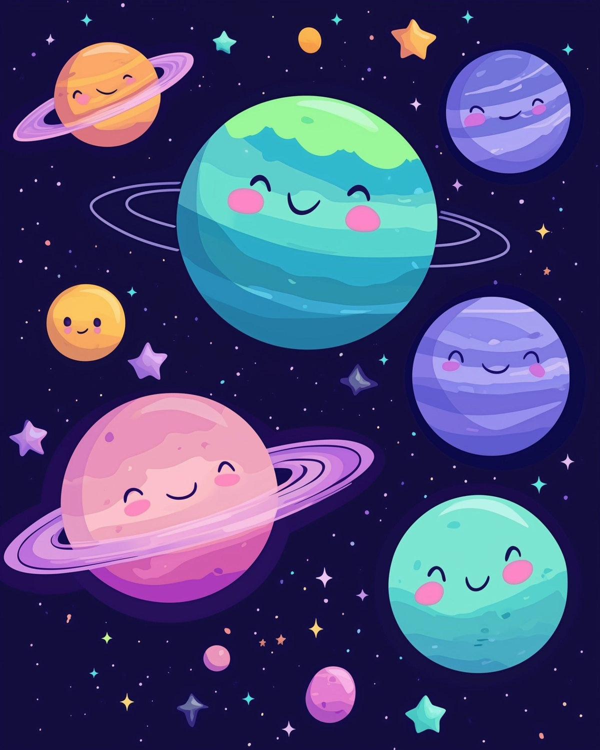 Whimsical Planets Delight - Galaxies - Judy Paint
