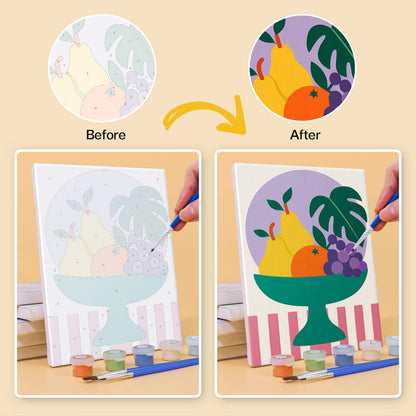 Before and after painting by numbers