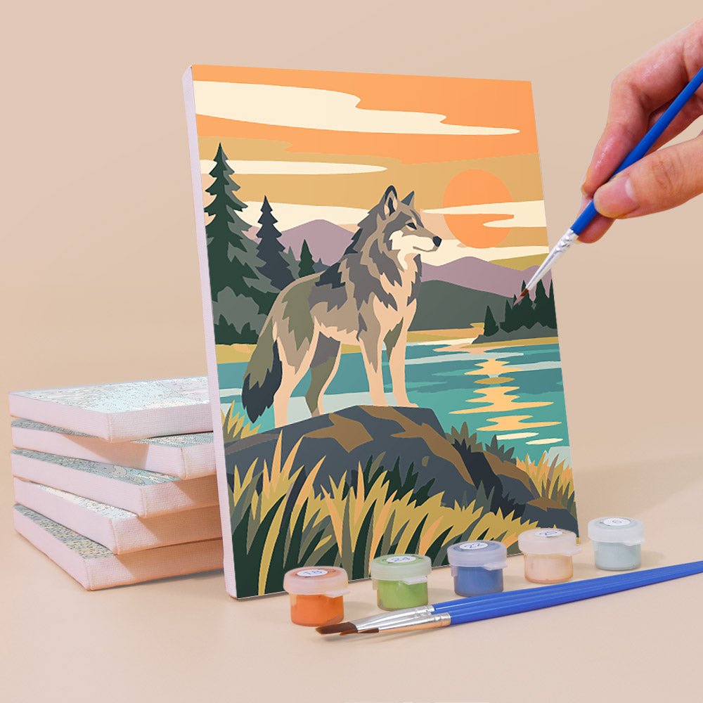 Wild Sunset Animals mini painting set