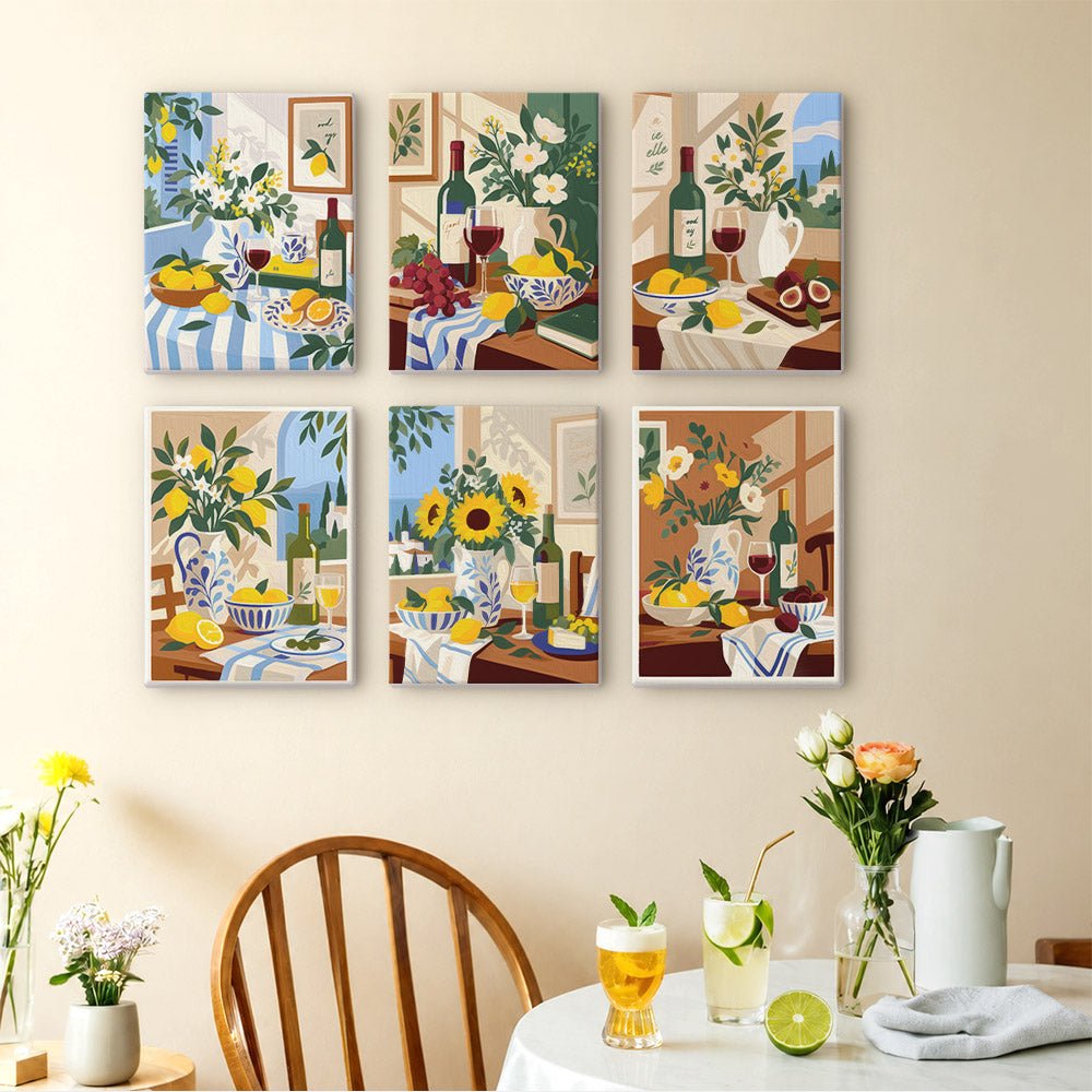 Wine and Lemons mini painting set