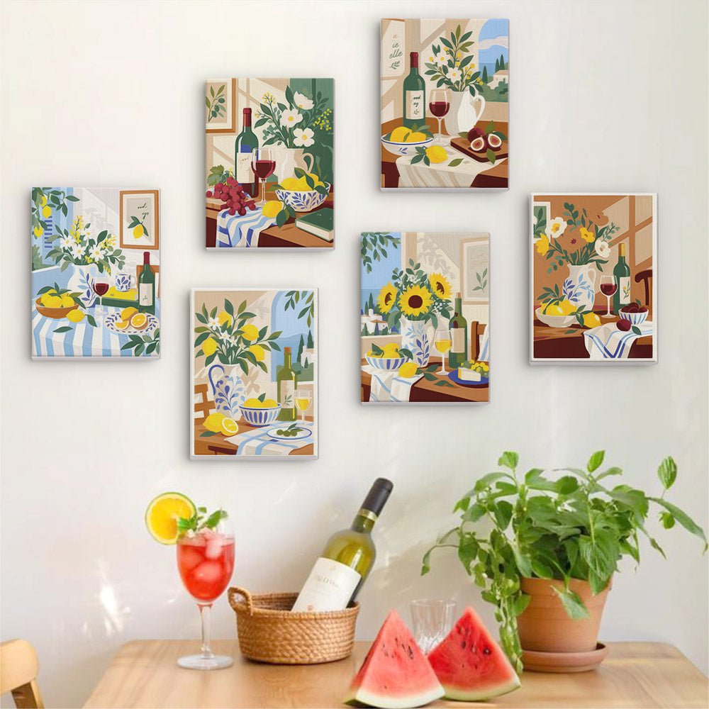 Wine and Lemons mini painting set