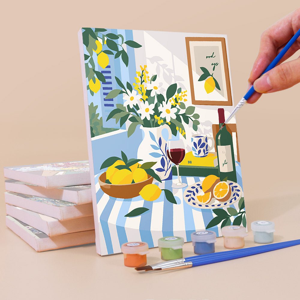 Wine and Lemons mini painting set