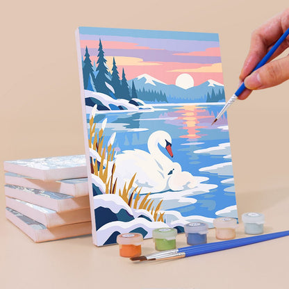 Winter Swan Lake mini painting set