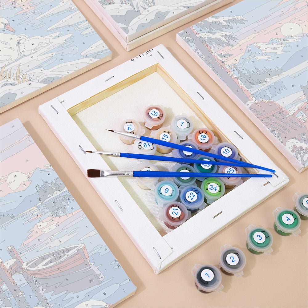 Winter Swan Lake mini painting set
