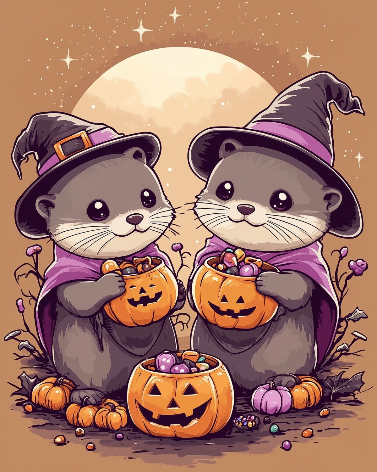 Witchy Otters Paint Kit - Halloween - Judy Paint