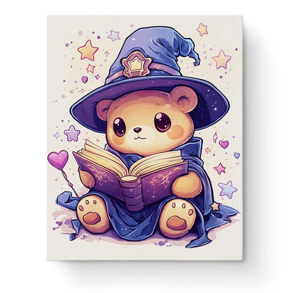 Wizard Teddy Bear Spellbook - Halloween - Judy Paint