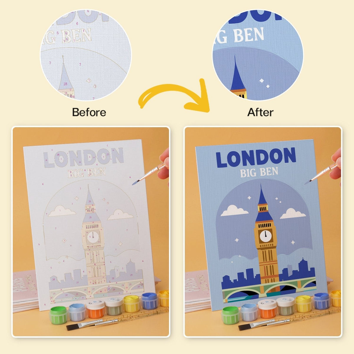 World Landmarks – Set of 6 Mini Paintings - Judy Paint