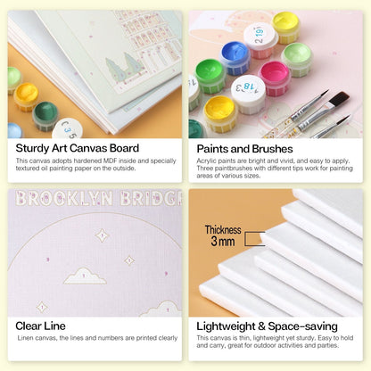 World Landmarks – Set of 6 Mini Paintings - Judy Paint