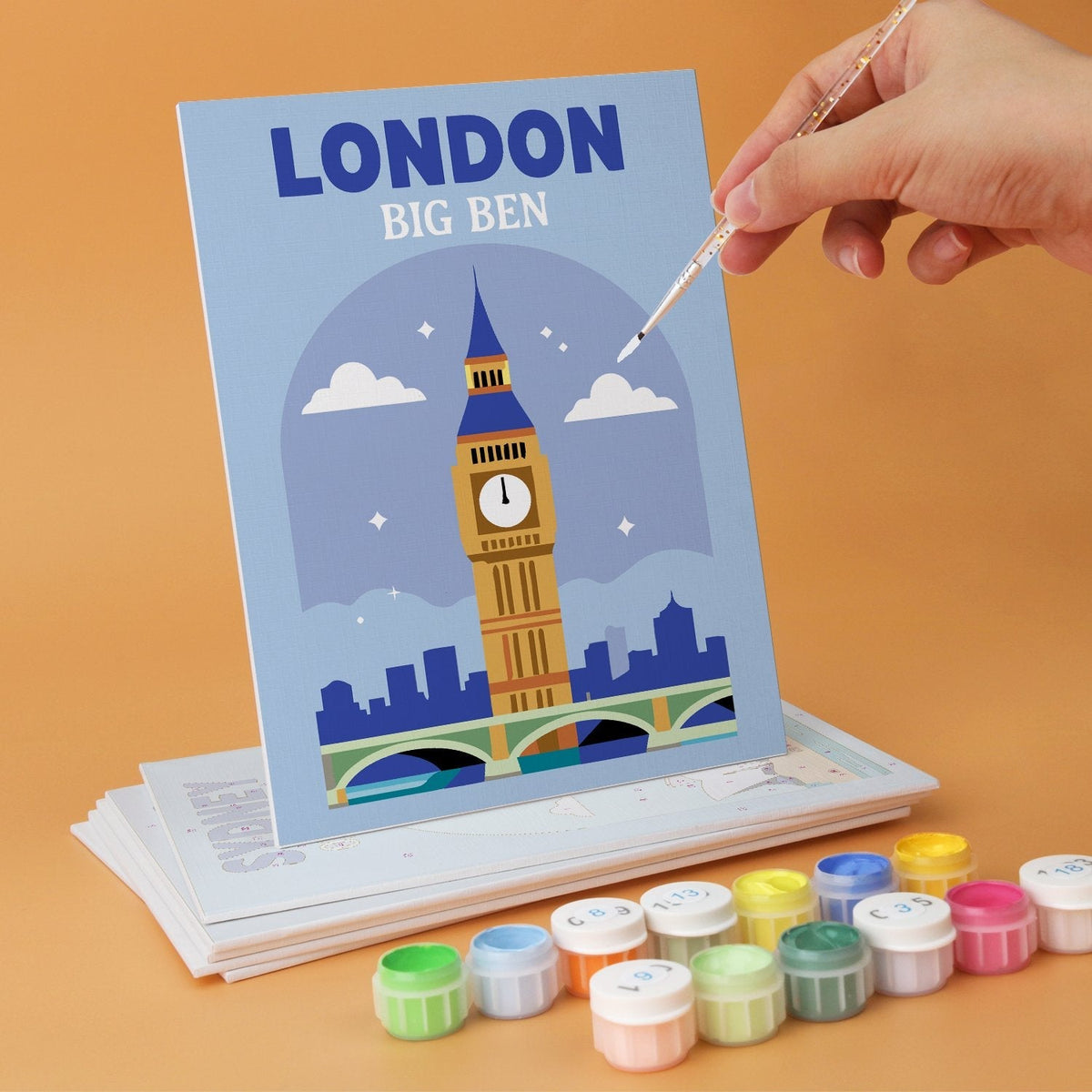 World Landmarks – Set of 6 Mini Paintings - Judy Paint